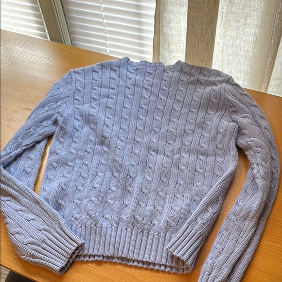 Ralph Lauren Purple Crew Neck Cable Knit Sweater - Picture 4 of 4